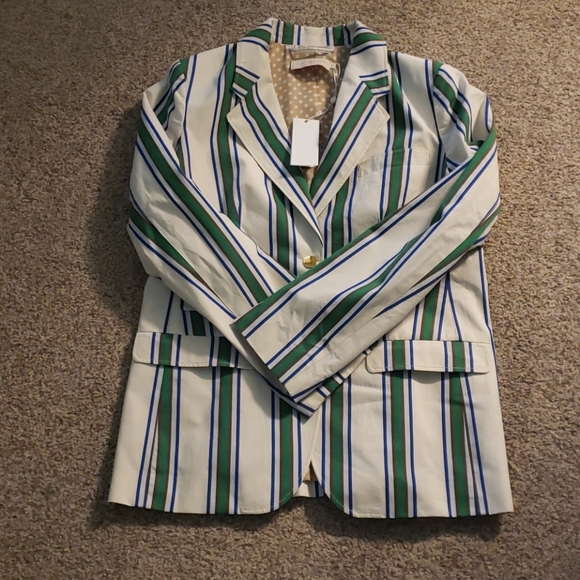 Tory Burch striped cotton blazer,  size 8 - Picture 8 of 8